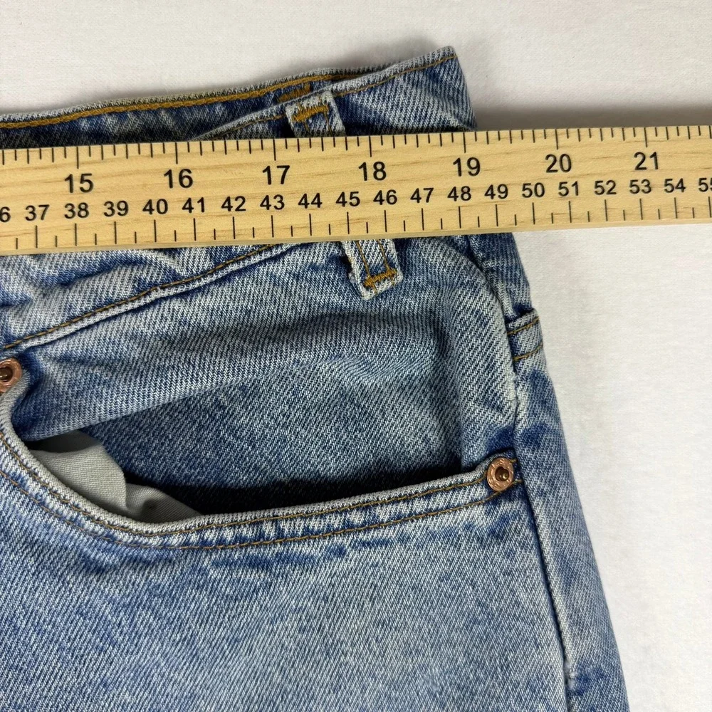 Levis 505 Regular Fit Straight Leg Jeans Mens 42x30 Light Wash Blue Denim 90s